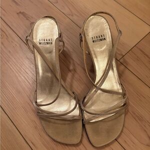 Stuart Weitzman Strappy Gold Heels